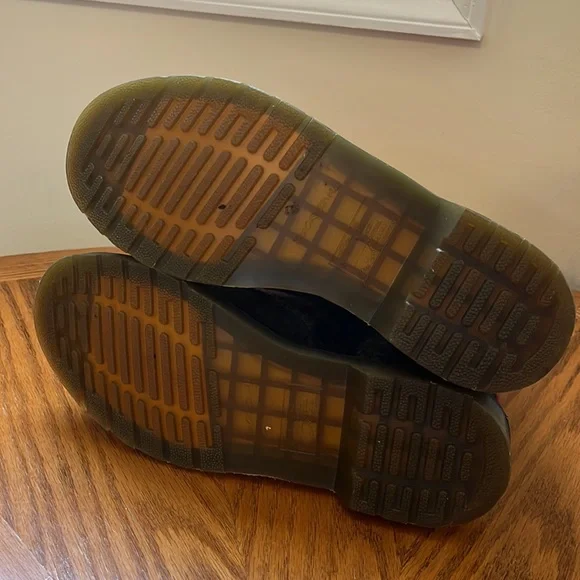 Custom Dr Martens Castel Boots Pink & Gray Plaid Wool Custom Pink Laces Size 10 - Picture 8 of 15